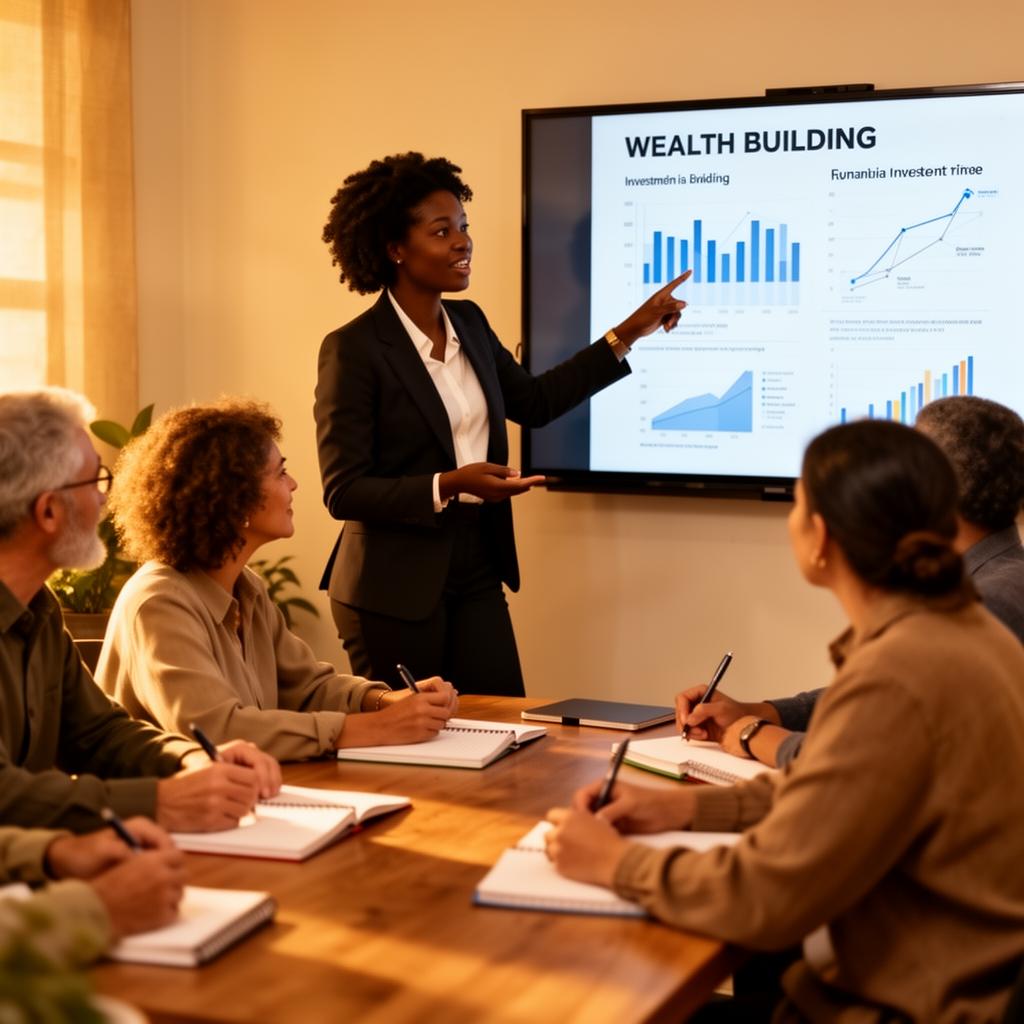 Black financial advisor leading a wealth-building workshop